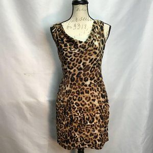 Express-Draped neckline Cheetah Dress